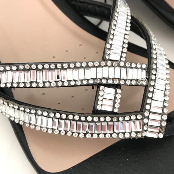 DREAM PAIRS Jeweled Sandals Black and Silver Rhinestone Women’s Size 7.5 - Picture 16 of 16